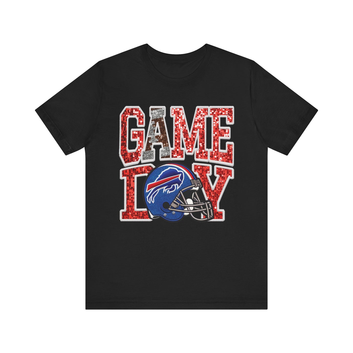 Football Game Day Tee with Faux Sequins - Bills