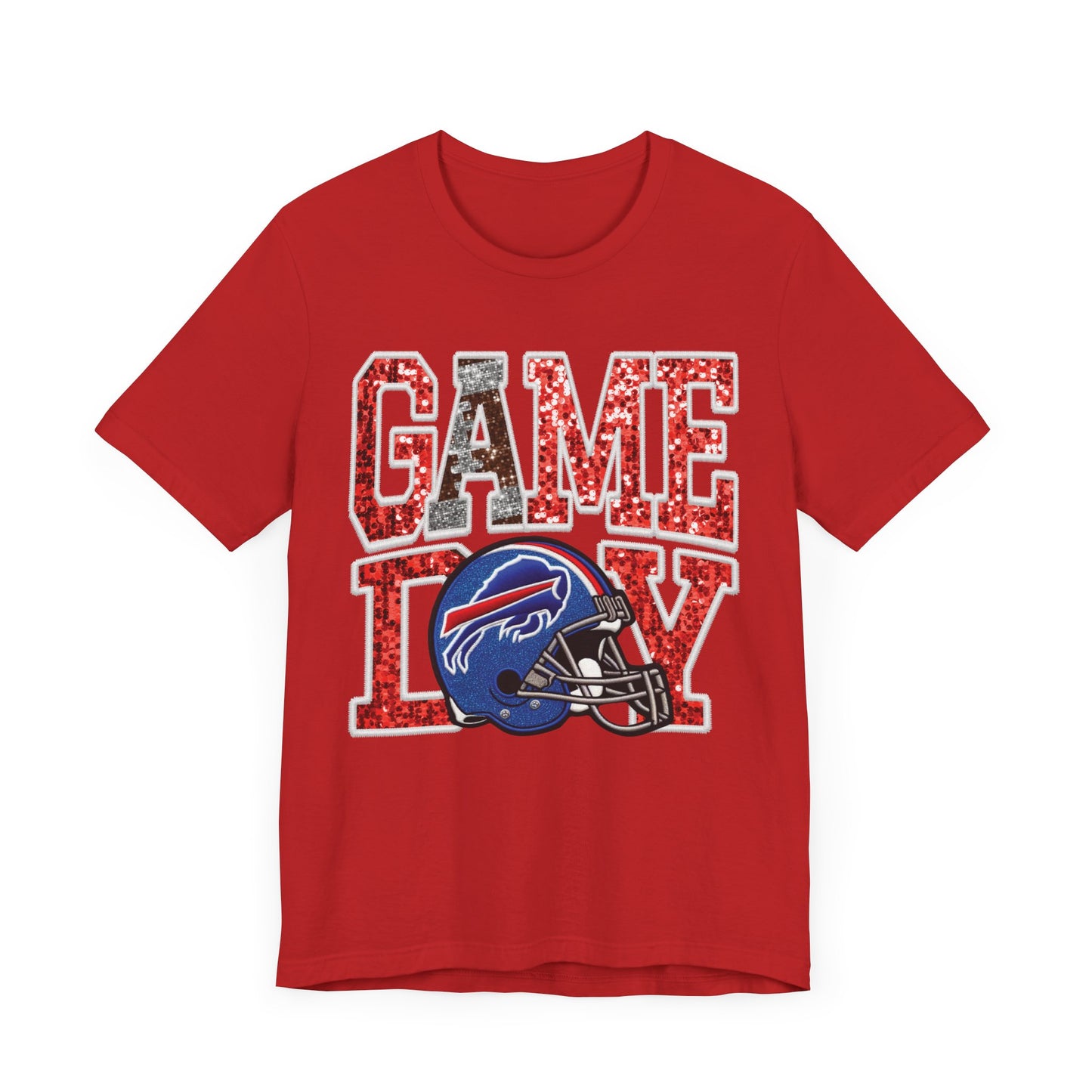 Football Game Day Tee with Faux Sequins - Bills