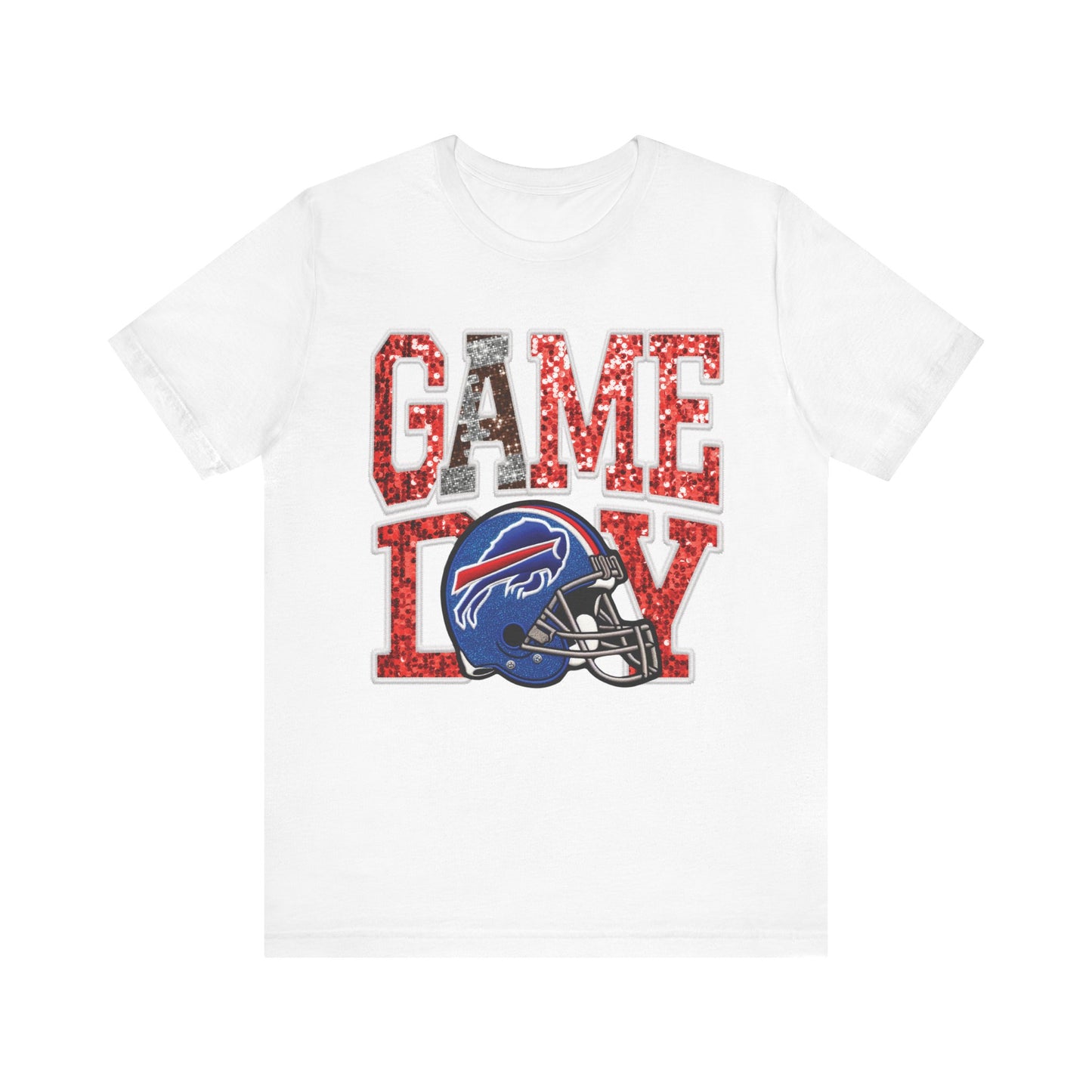 Football Game Day Tee with Faux Sequins - Bills