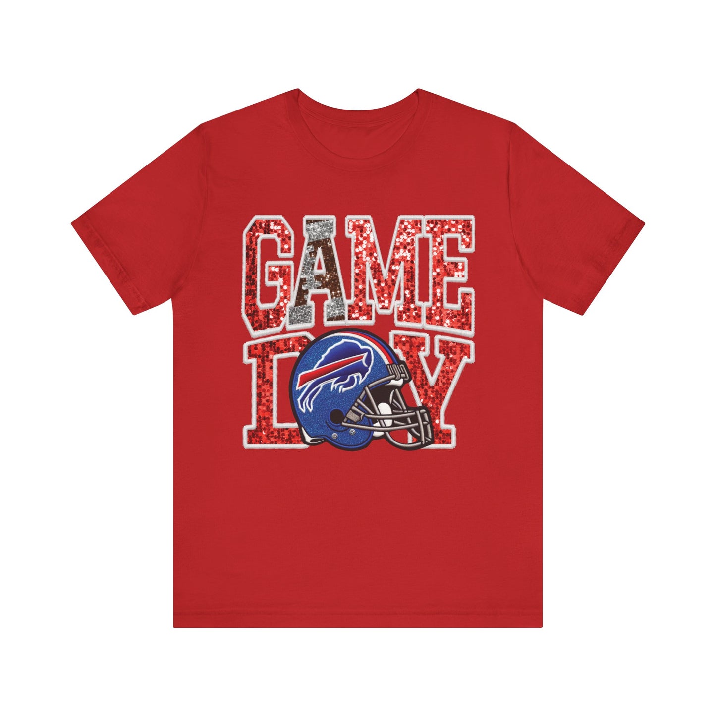 Football Game Day Tee with Faux Sequins - Bills