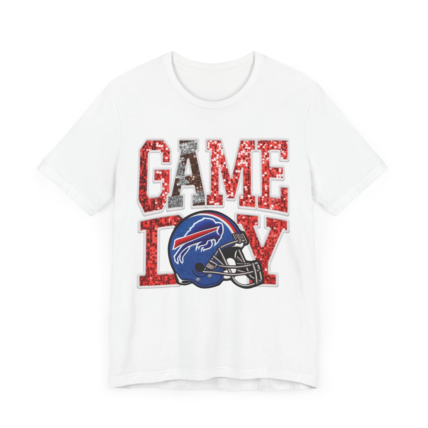 Football Game Day Tee with Faux Sequins - Bills