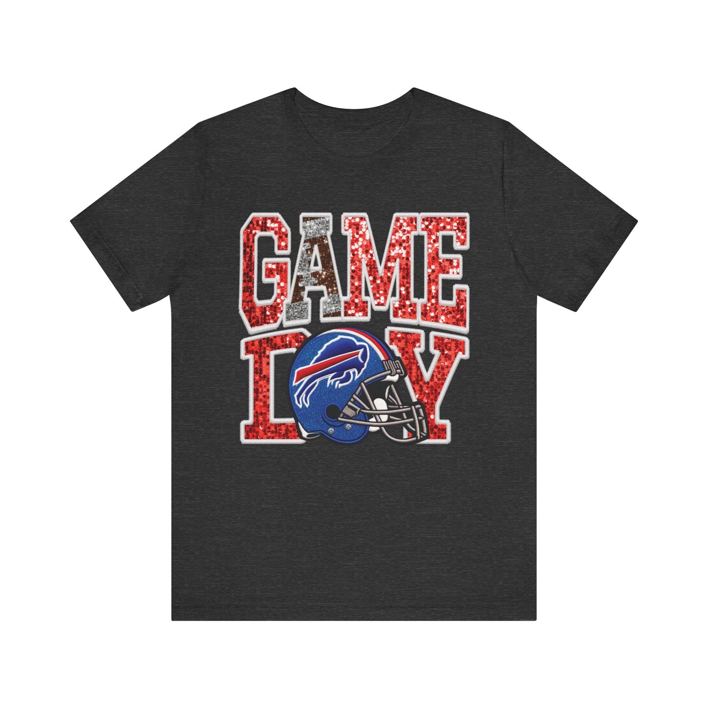 Football Game Day Tee with Faux Sequins - Bills