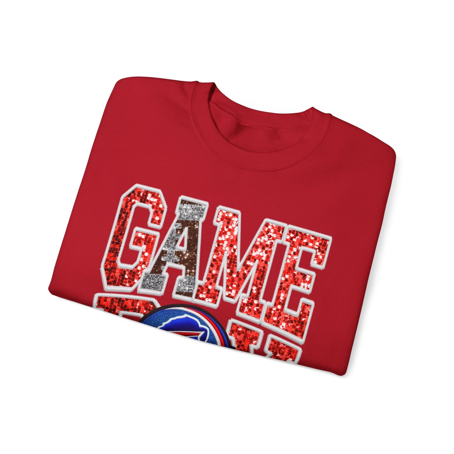 Football Game Day Sweatshirt with Faux Sequins - Bills