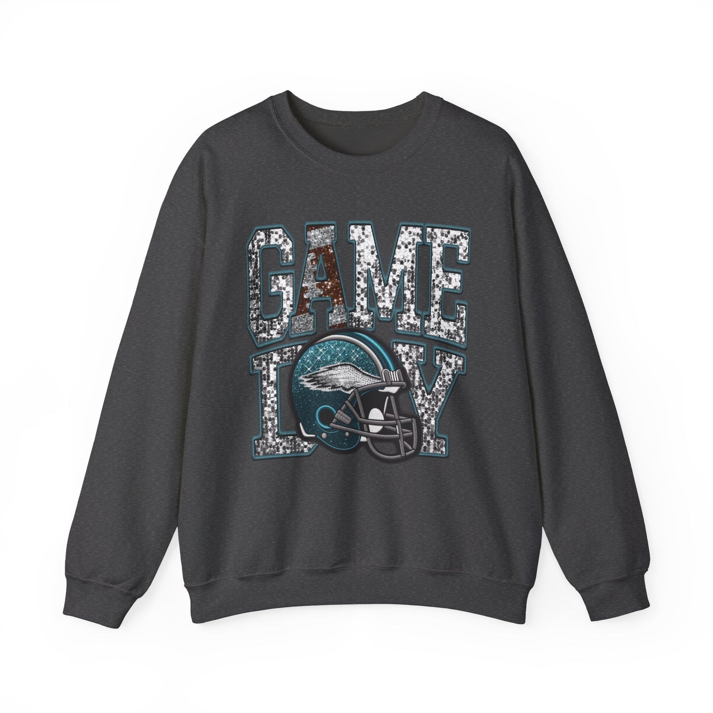Football Game Day Sweatshirt with Faux Sequins