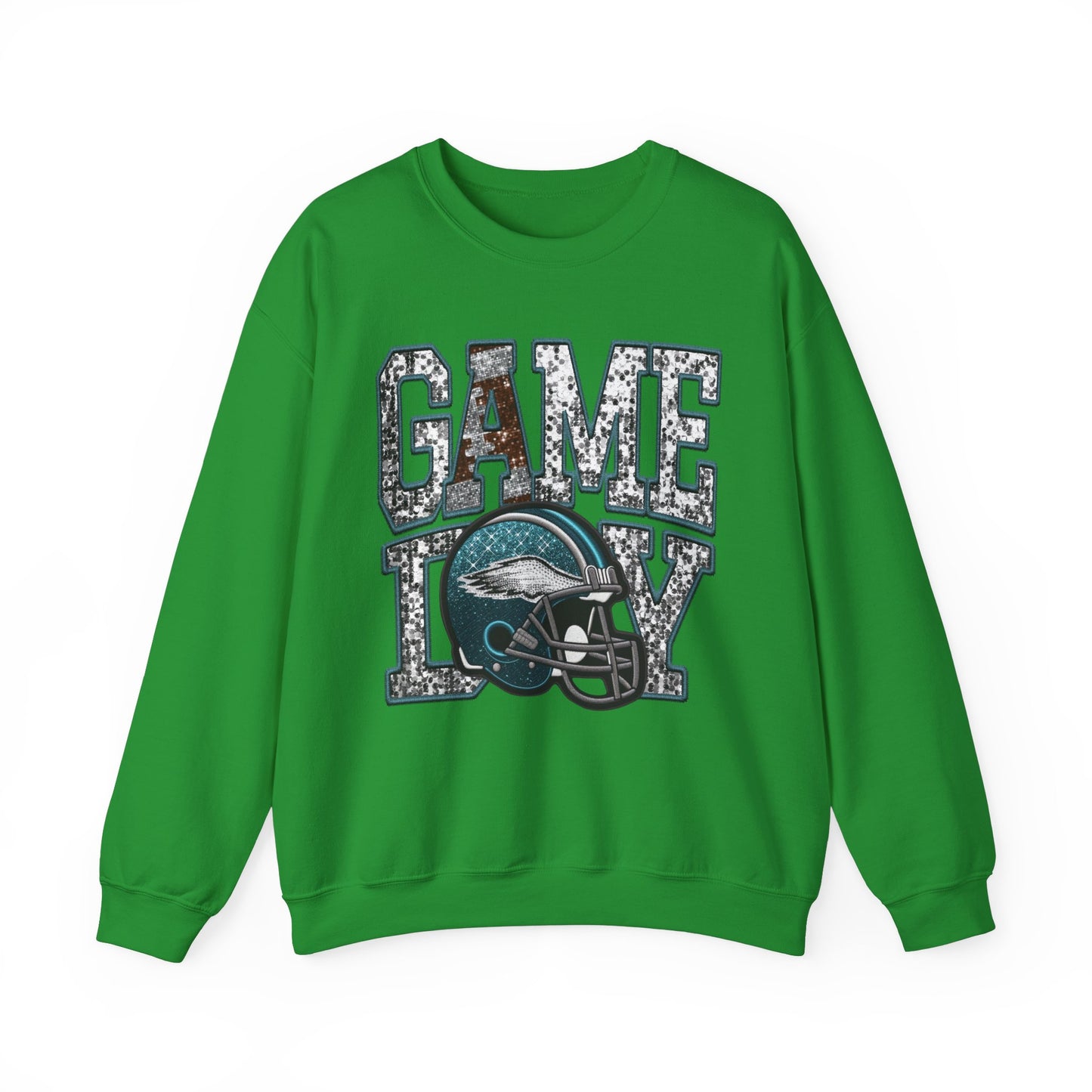Football Game Day Sweatshirt with Faux Sequins