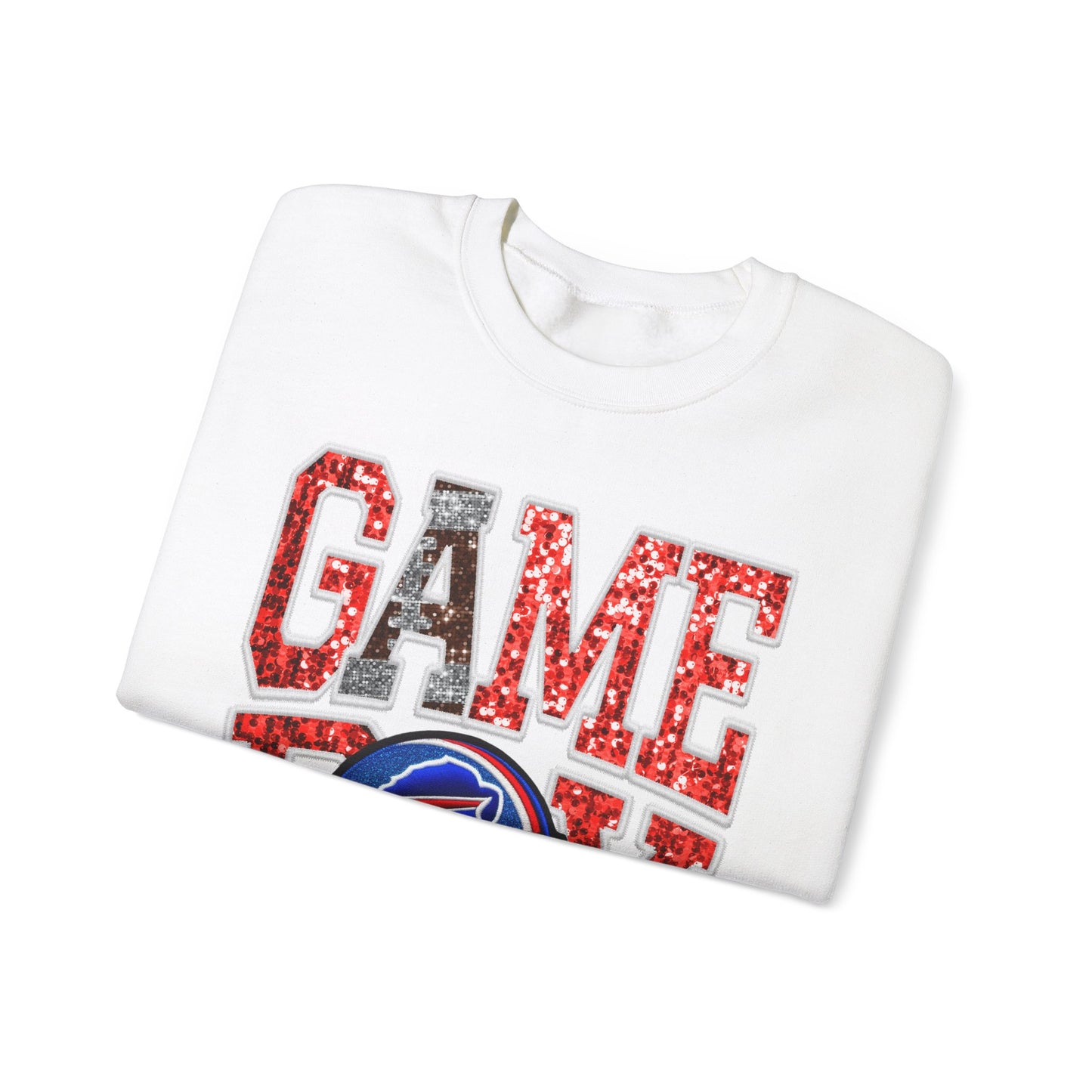 Football Game Day Sweatshirt with Faux Sequins - Bills