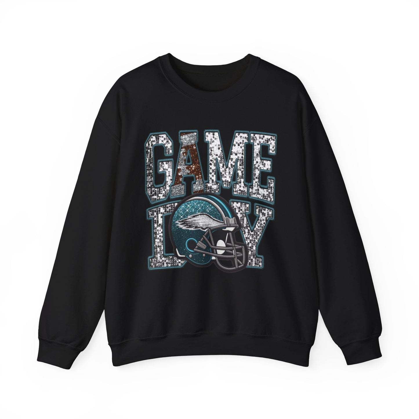 Football Game Day Sweatshirt with Faux Sequins