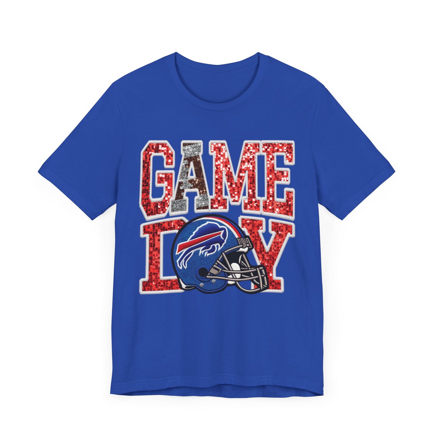 Football Game Day Tee with Faux Sequins - Bills