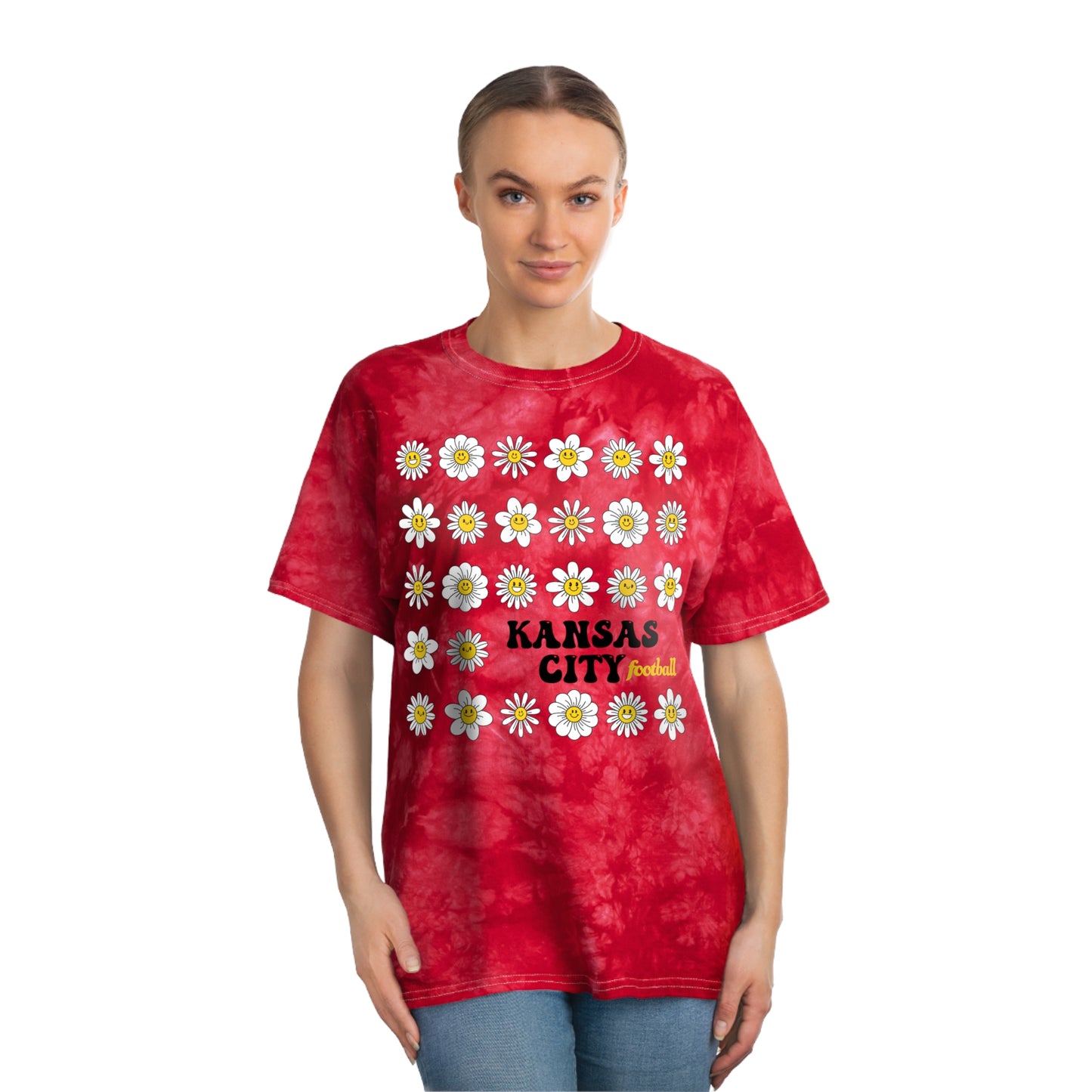 Kansas City Football Red Tie-Dye Tee