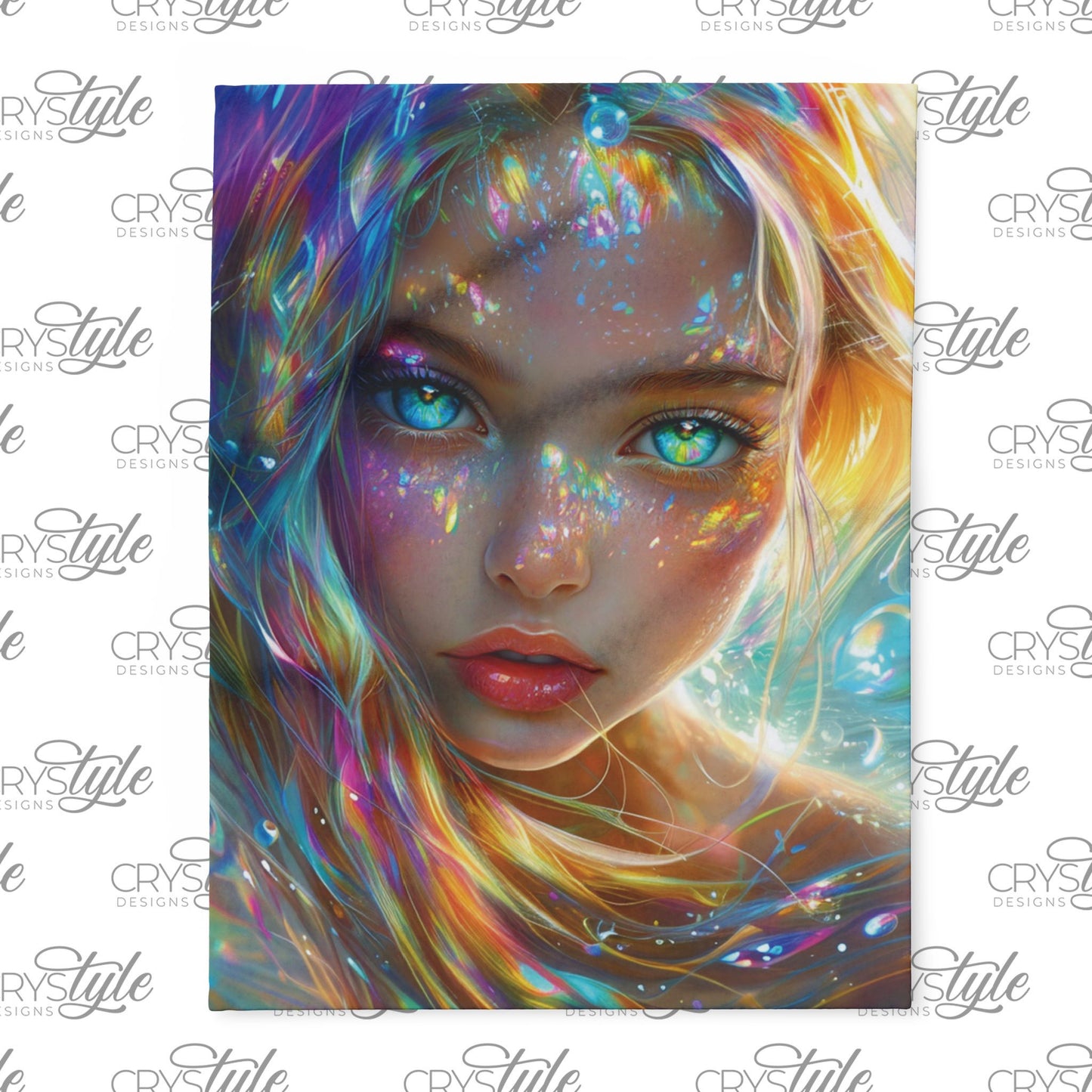 Fleece Blanket - Bright Colorful Siren Fantasy Art