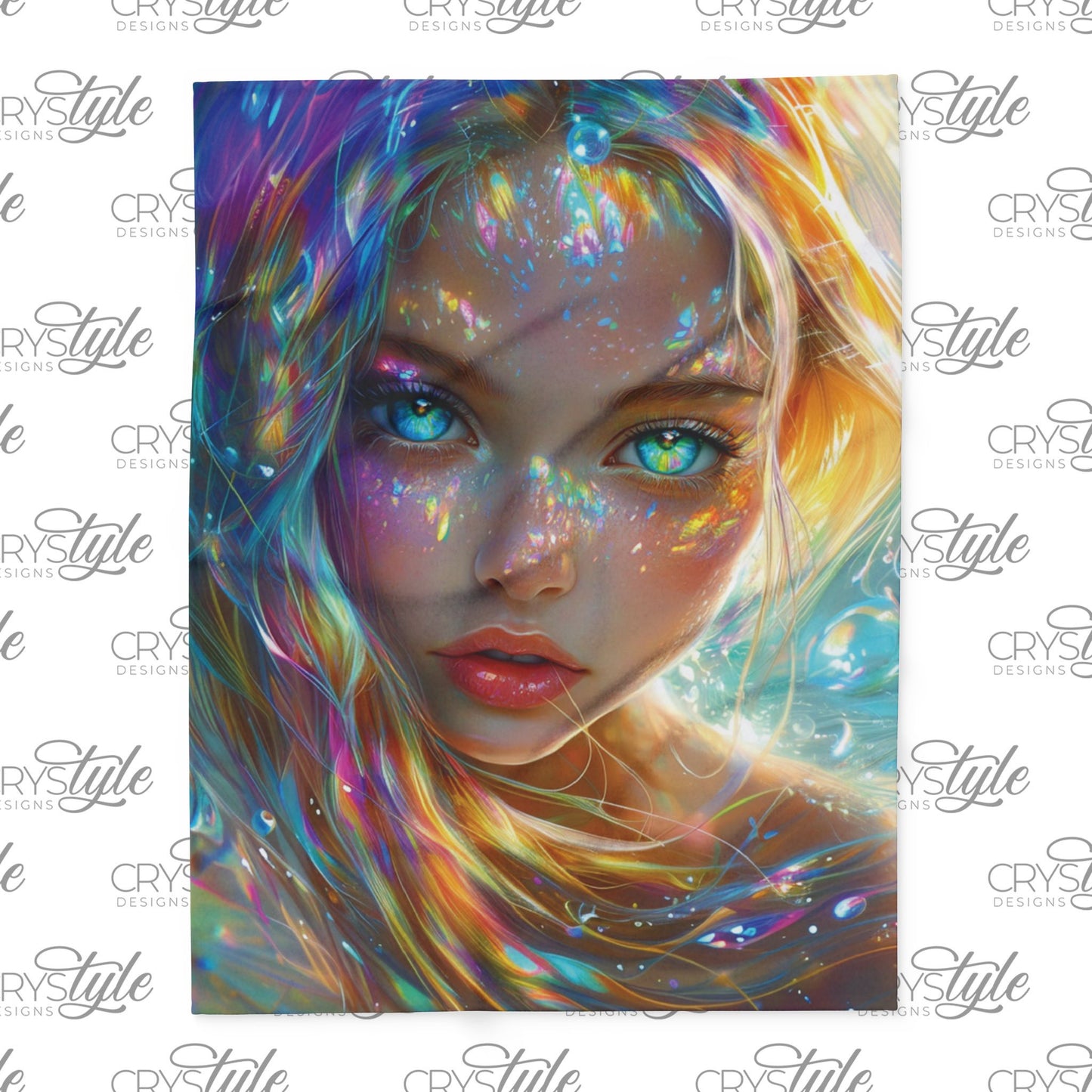 Fleece Blanket - Bright Colorful Siren Fantasy Art