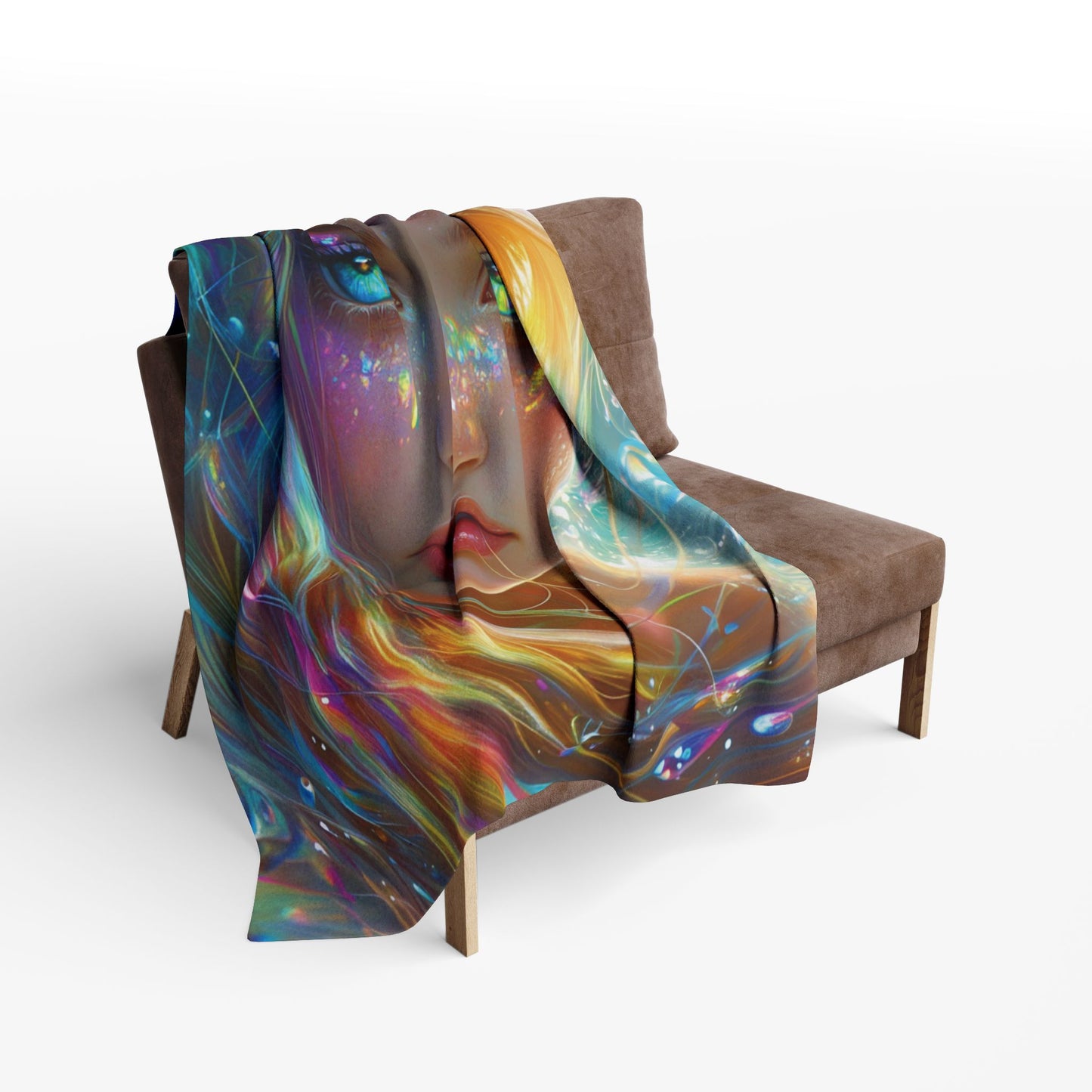 Fleece Blanket - Bright Colorful Siren Fantasy Art