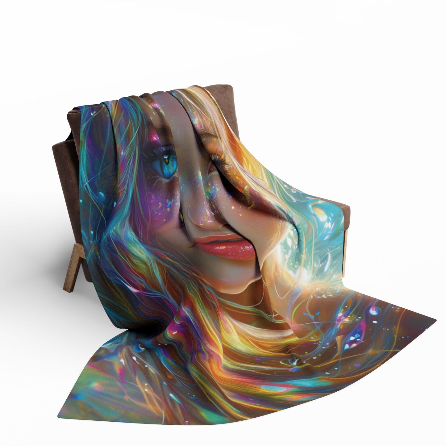 Fleece Blanket - Bright Colorful Siren Fantasy Art