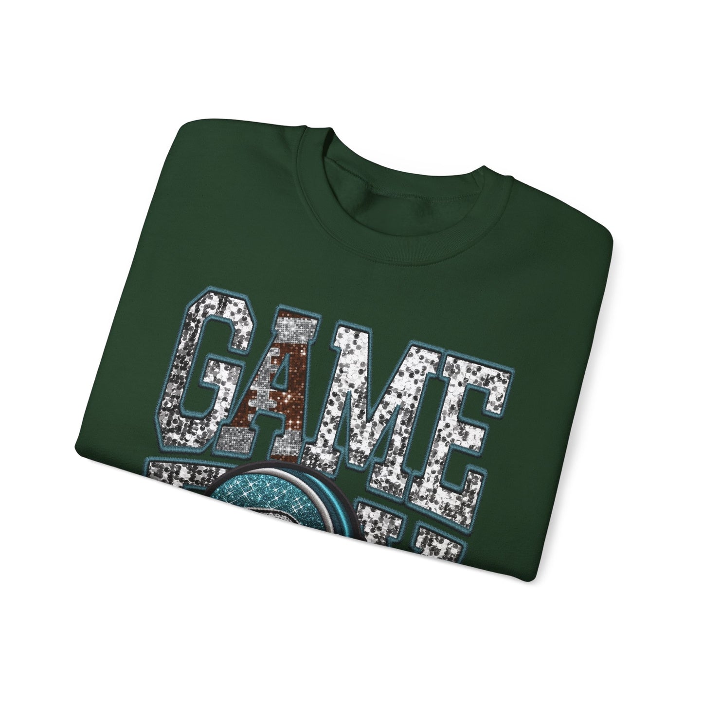 Football Game Day Sweatshirt with Faux Sequins