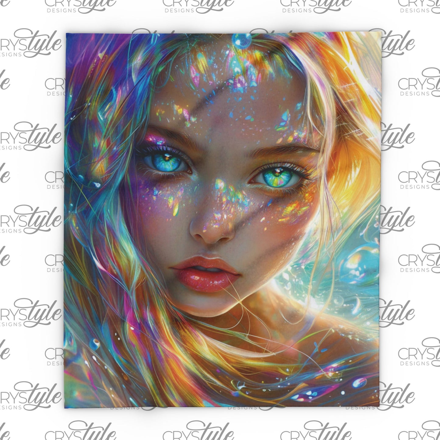 Fleece Blanket - Bright Colorful Siren Fantasy Art