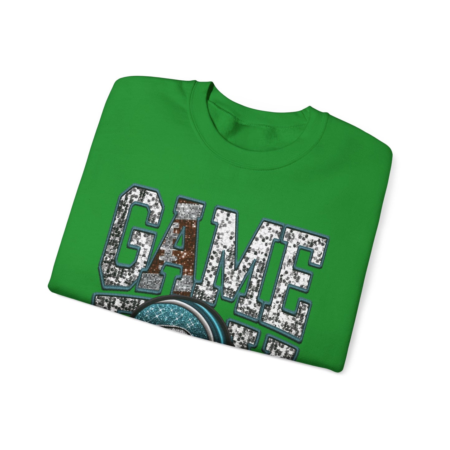 Football Game Day Sweatshirt with Faux Sequins