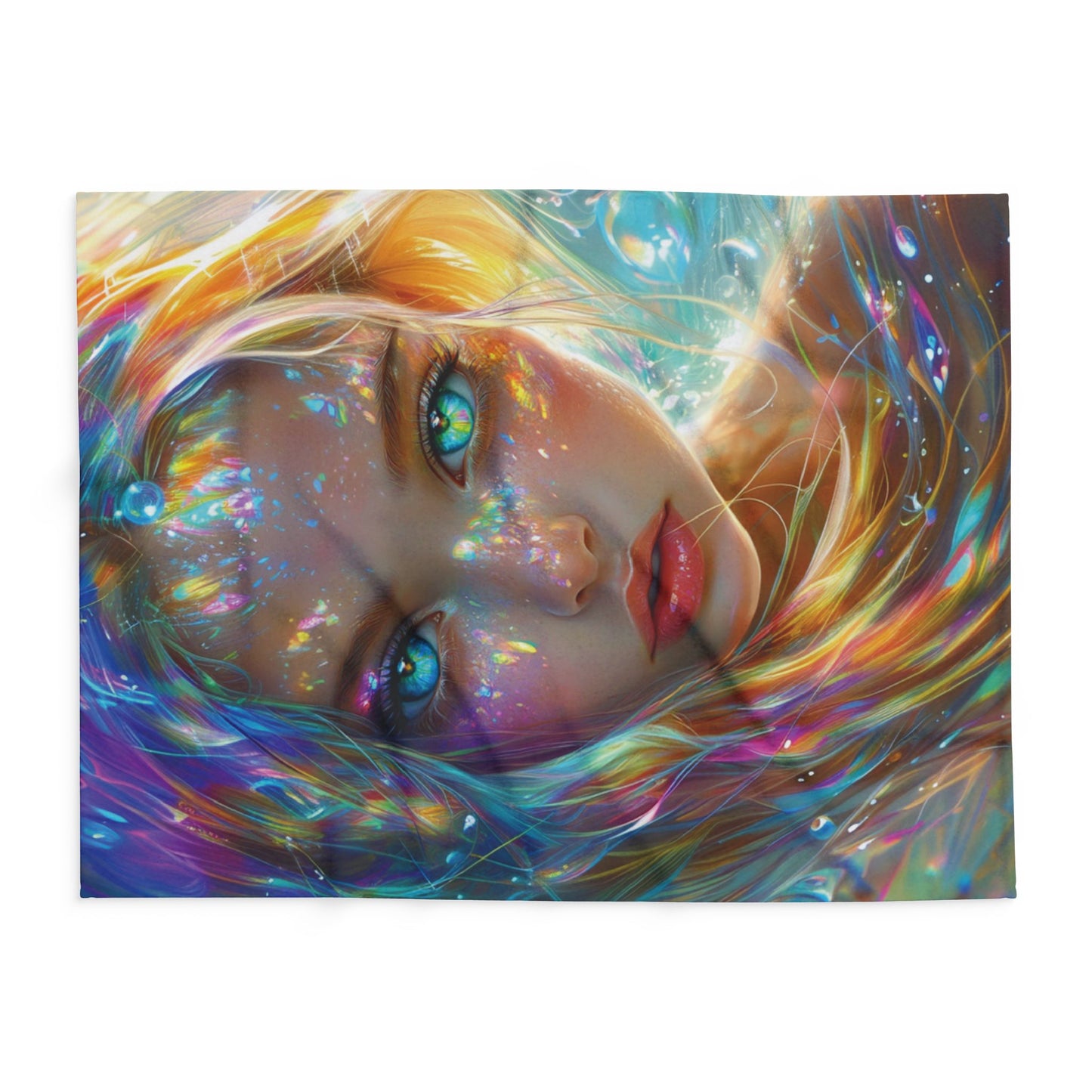 Fleece Blanket - Bright Colorful Siren Fantasy Art