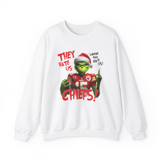 Grinchy Football Sweatshirt - They Hate Us Cuz They Aint Us