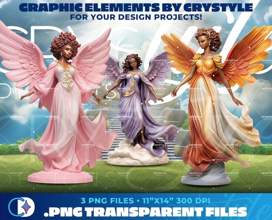 High-Quality Angel Clip Art PNGs: Ideal for Memorial & Funeral Designs – Compatible with Canva, Photoshop, PicsArt and More