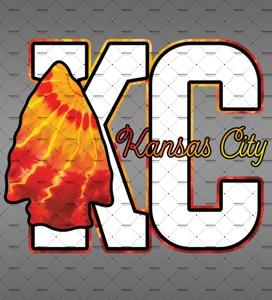 Kansas City Football Tie-Dye Arrowhead Digital Download for Apparel and Gifts